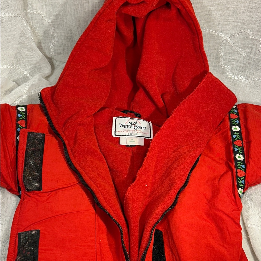 Wintergreen handmade fully lined with hood winter suit Size 18mo K00056 - Picture 4 of 16